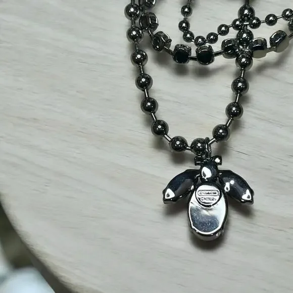 Y2K Coach Poppy Swarovski Crystal Bee Necklace, Bracelet & Earring Jewelry Set - Picture 5 of 13